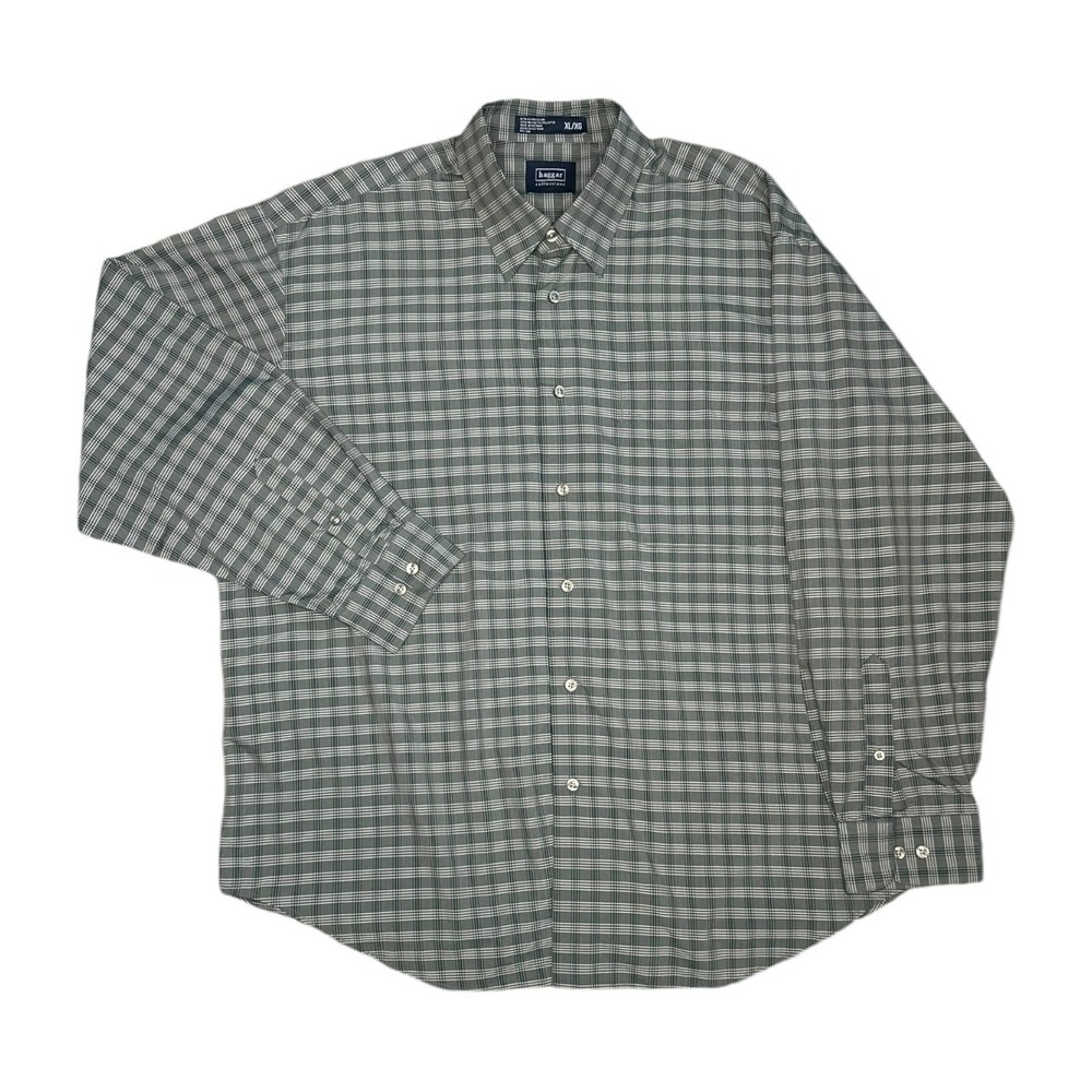 Haggar Collections Mens Plaid‎ Long Sleeve Button Down Shirt XL Tall